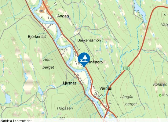 Ljusnästorp på kartan