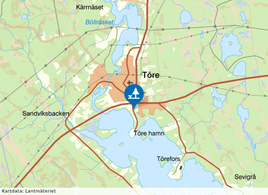 Töre på kartan