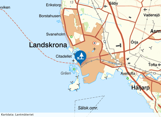Landskrona på kartan