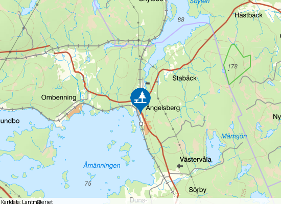 Ängelsbergs rastplats på kartan