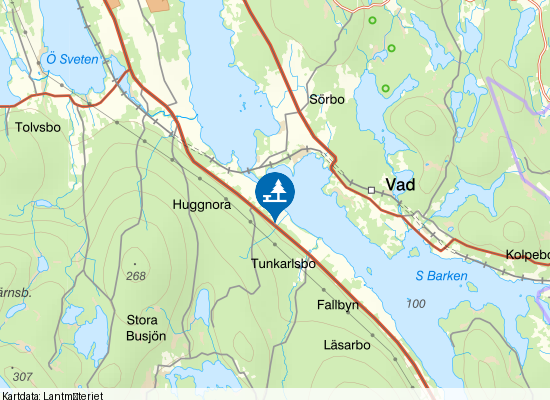 Huggnora Södra Barken på kartan
