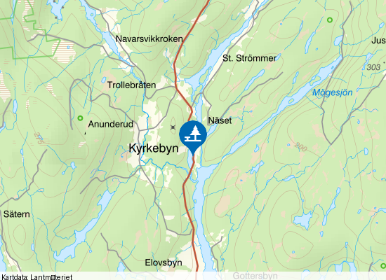 Kyrkebytjärn på kartan