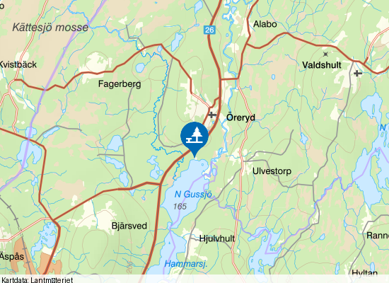 Örerydsbadet Norra Gussjön på kartan