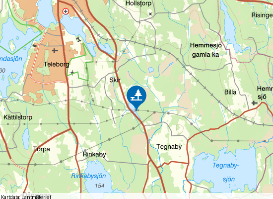 Rastplats Lången på kartan