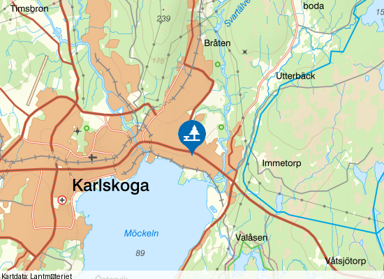 Rastplats Vindarnas väg på kartan