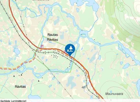Rautas naturrastplats på kartan