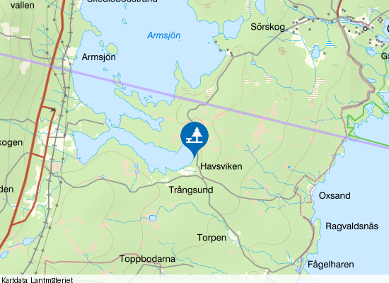 Skarhålssjön på kartan