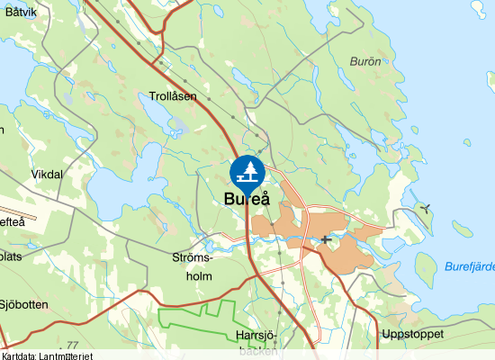 Bureå Norra på kartan