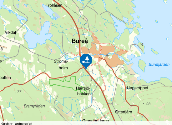 Bureå södra på kartan