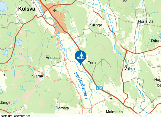 Hedströmmen rastplats på kartan