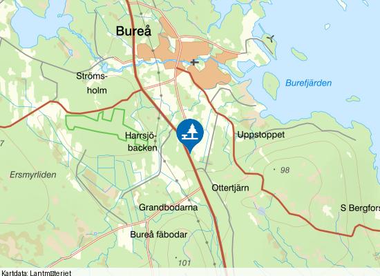 Rastplats E4 Bureå på kartan