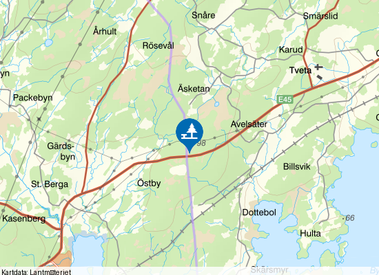 E45 rastplats mellan Åmål och Säffle på kartan