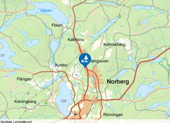 Kärrgruvan på kartan