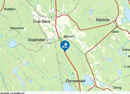 E4 Backen på kartan