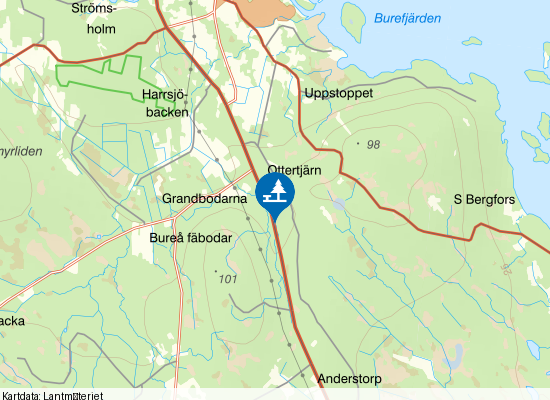 E4 Bureå på kartan