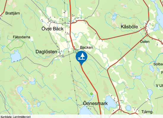 E4 Backen på kartan