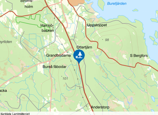 E4 Bureå på kartan