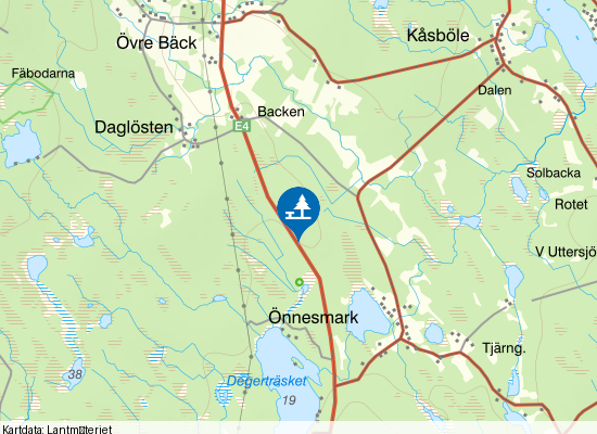 E4 Backen på kartan
