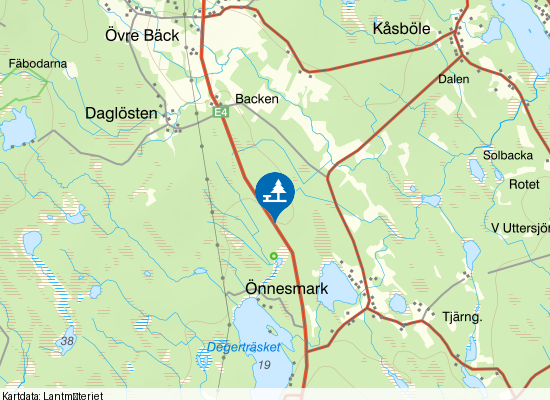 E4 Backen på kartan