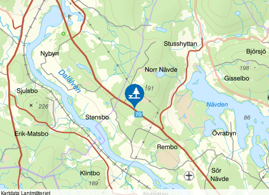 Mellan Hedemora och Avesta på kartan
