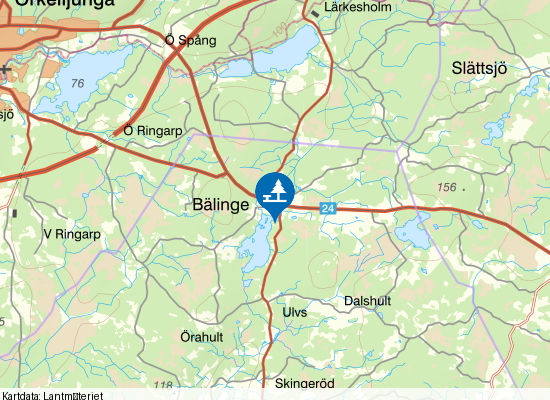 Bälingesjön på kartan