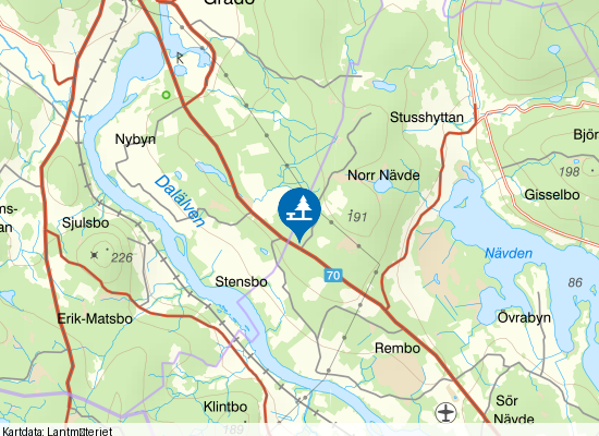 Mellan Hedemora och Avesta på kartan