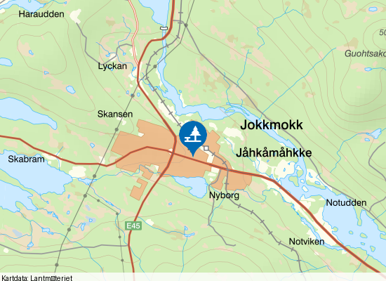 Jokkmokk Parken på kartan