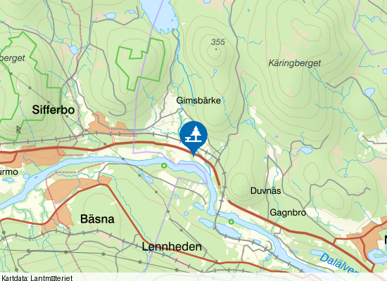 Dalälven Dalabanan på kartan