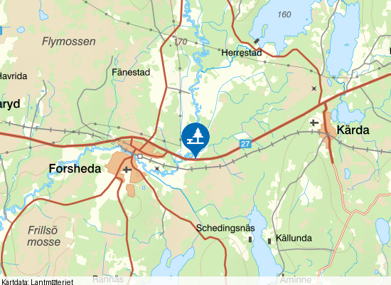 Forsheda järnvägen på kartan