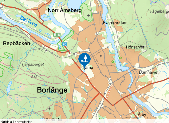 Tjärnasjön på kartan