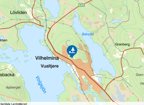 Vilhelmina Kyrka på kartan