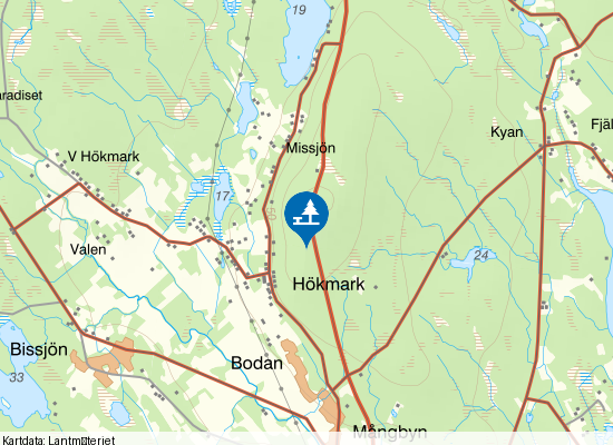 Vägficka på kartan