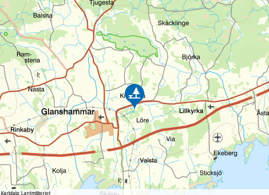 Loreskogen på kartan