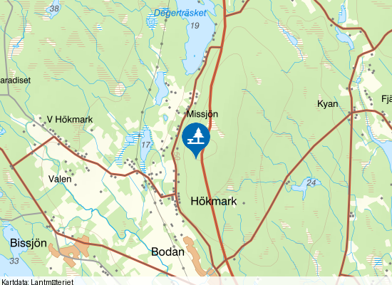 Vägficka på kartan