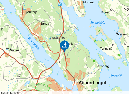 Norr om abborrberget på kartan