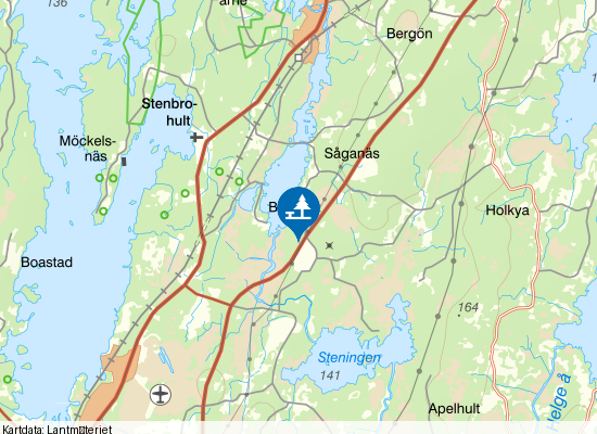 Såganässjön på kartan