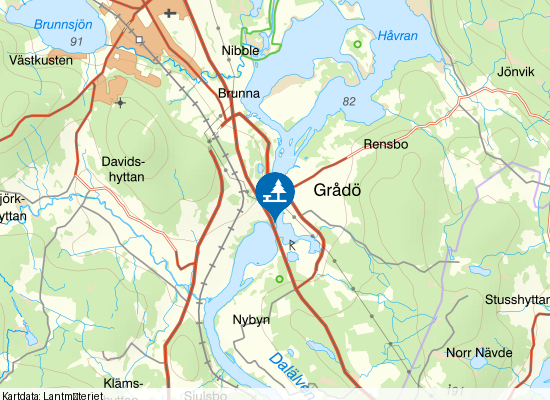 Vretboviken på kartan