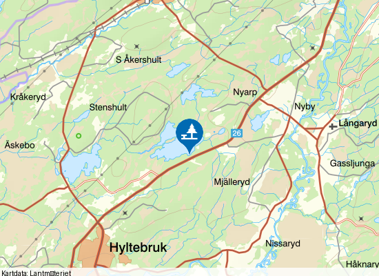 Stora Skärshultssjön på kartan