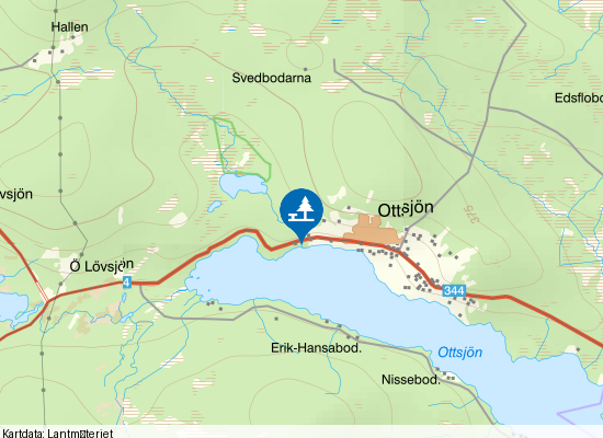 Ottsjön på kartan