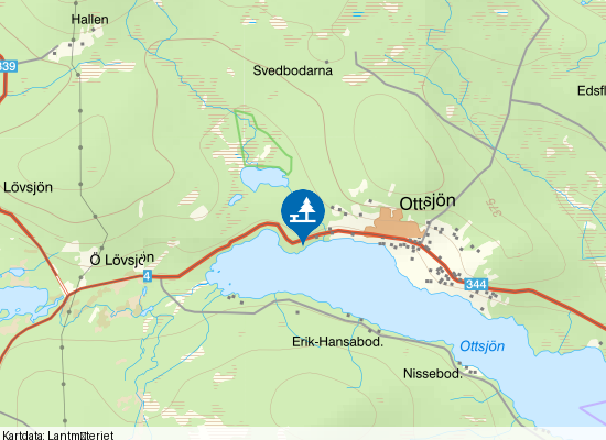 Ottsjön på kartan
