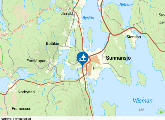 Sunnansjö på kartan