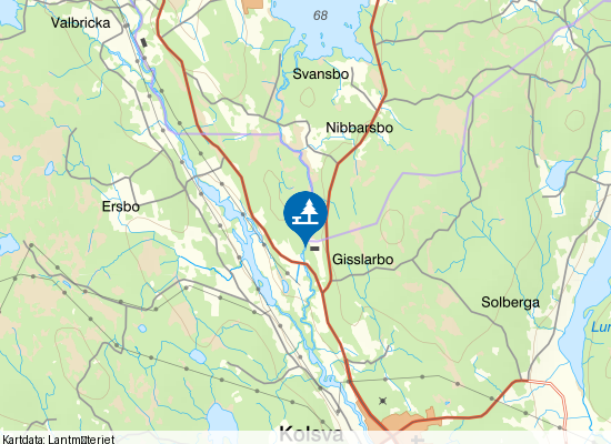Gisslarboån på kartan