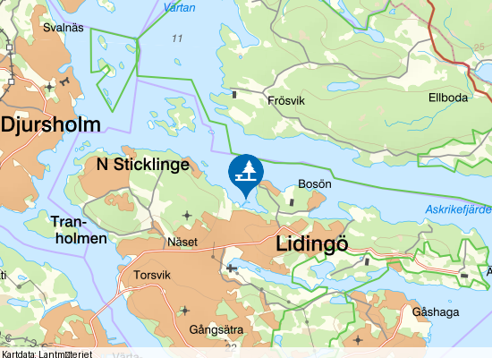 Grönstaviken på kartan