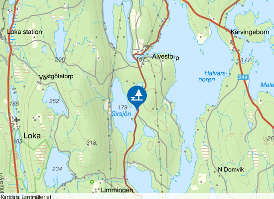 Sirsjön på kartan