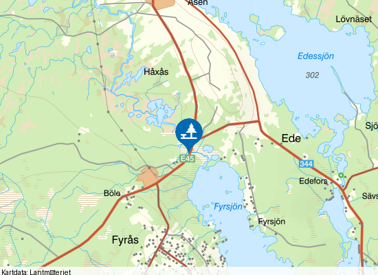 Vägficka Fyrån på kartan
