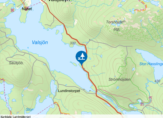 Valsjön vägficka på kartan