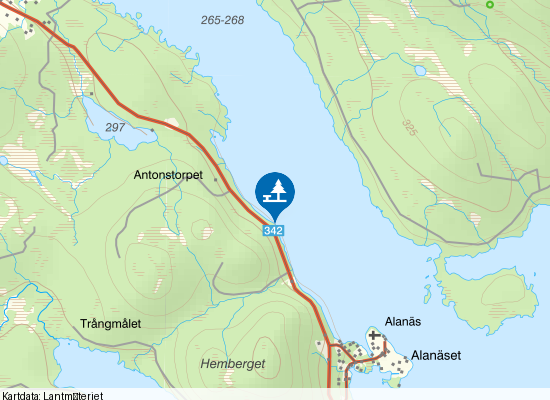 Flåsjön på kartan