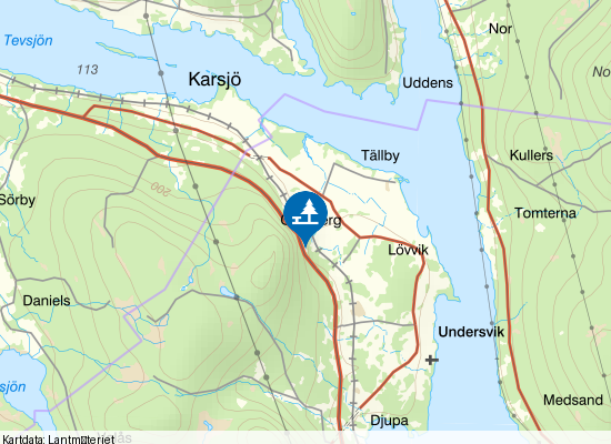 Norra stambanan, Offerberg på kartan