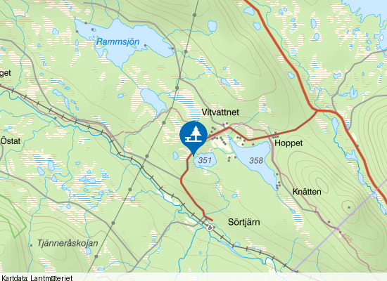 Sörtjärnen på kartan