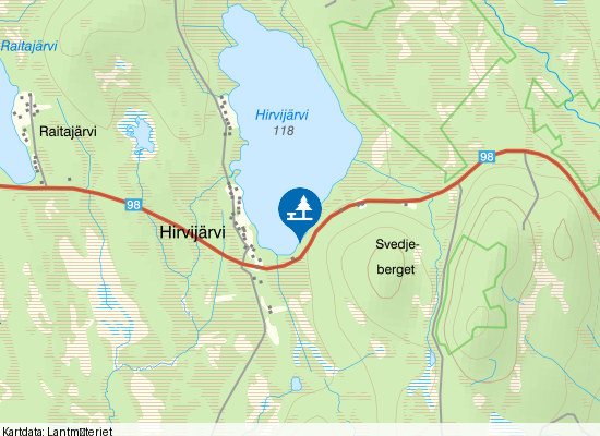Hirvijärvi på kartan